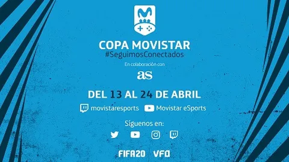 Cartel de la Copa Movistar #SeguimosConectados, del 13 al 24 de abril, en colaboración con AS